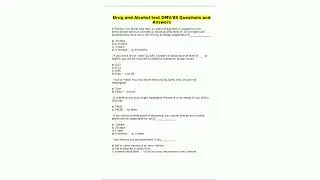 Drug and Alcohol test DMV88 Questions and Answers76