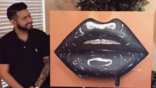 Painting Realistic Glossy Black Lips