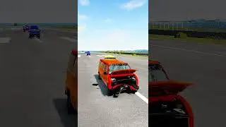 Blue Van vs Deadly Spike Trap 😳 | BeamNG.drive Extreme Runway Test
