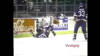 Jeff Beukeboom's heavy hit on Malakhov 1993-94