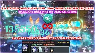 6.0 Stygian Onslaught Dire : Xiao World Record 93s Clear | This Crab Boss has my Xiao C6 Active