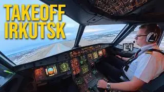 A320 Cockpit Takeoff from Irkutsk | Real Pilot View | Captain Donatas