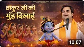 ठाकुर जी की मुंह दिखाई एक बार जरूर देखे। #indreshupadhyayji #krishna 