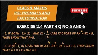 &ldquo;POLYNOMIALS AND FACTORISATION&rdquo; Class 9 Maths Chapter 2 Exercise 2.4 Part 4 || #maths 