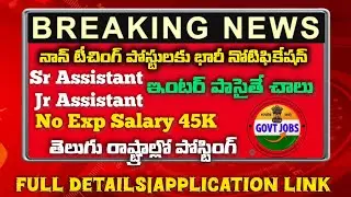 Sr & Junior Assistant Job Notification|Latest Jobs in Telugu|Telugu Jobs| Govt Jobs 2026| #jobs 