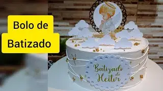 BOLO DE BATIZADO MENINO/TAMANHO 25X10 