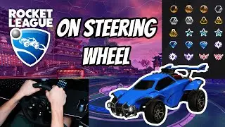 Rocket League 1v1s on a steering wheel