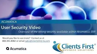 Acumatica User Security in the Cloud