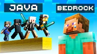 4 Players de Minecraft Java Vs Players de Bedrock!!