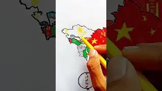 Draw Kazakhstan 🇰🇿 Flag Map #kazakhstan