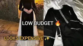 Low Budget Dress Making | Easy & Stylish Dress at Home | Black velvet dress