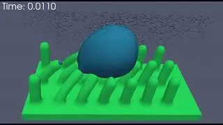A wetting droplet slides over elastic pillars of a microstructured surface