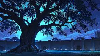 🌌 The Ancient Moonlit Tree Guarding the Silent Castle | Calm Fantasy Music for Rest