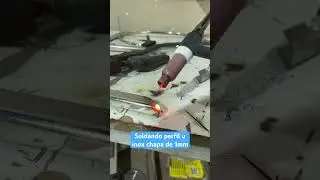 Como soldar na tig. Solda em 2T perfil u para vidro inox chapa fina