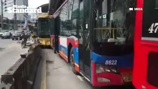 3 buses collide in EDSA Balintawak Bus Carousel