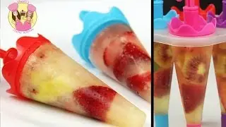 FRUITY POPSICLES - Healthy Ice block lolly for kids to make - icy pole pop - how to