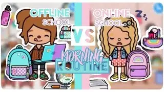 Online VS Offline school morning routine! 📚✏️🏫