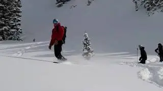 Perfect snowboard conditions in Utah's Wasatch backcountry