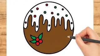 How to Draw a Christmas Cookie with Frosting - Easy Drawing Tutorial for Kids and Beginners