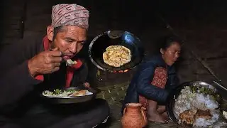 family in the jungle || Cooking egg curry in lunch by Jungle man wife for themselves ||