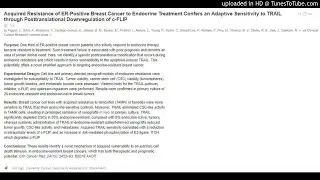 Acquired Resistance of ER-Positive Breast Cancer to Endocrine Treatment,Posttranslational Downregula