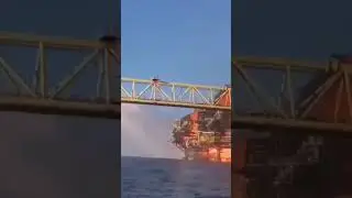 Explosion on the oil and gas platform Pemex in the Gulf of Mexico #Explosion #disaster #fire #Pemex