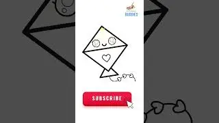 Cute Kite Drawing 🪁✨ | Easy Kawaii Art #Shorts #KidsArt