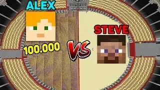 Minecraft Battle: Steve vs 100.000 CLONE Alex in Minecraft / Animation