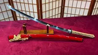 Tenshō-Style Koshirae Katana with Crucible Steel Clay Tempering and Sashikomi Polish