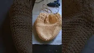 Straw hat transformation into the bag with strawberry forme