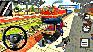 🥰 Indian Train Simulator🦚Spiderman Race Auto vs Super Train Lot's of MC Queen Police Car  3D Driving
