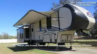 ***SOLD*** Spacious 2017 Sandpiper 367DSOK, King, Fireplace. Full-Size Kitchen & Shower. Levelers