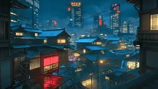 Cyberpunk Lofi Night 🌧️ Neon City in the Rain