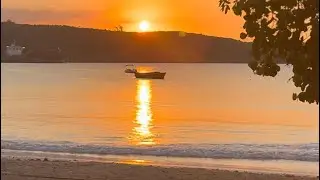 Ocean waves sounds at sunset golden hour in Discovery Bay, Jamaica 🇯🇲 SLEEP SOUNDS mediation ASMR