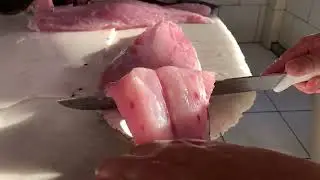 Fazendo um lindo fil&eacute; de badejo.