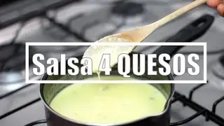 Salsa de CUATRO QUESOS Original y la versión Fácil con solo 3 ingredientes - Salsa de 4 quesos