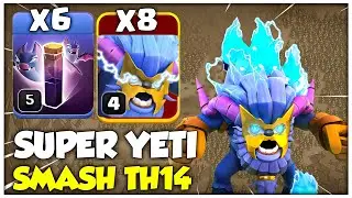 New TH14 Super Yeti Smash Attack | Best TH14 Attack Strategy 2025 - Clash of Clans