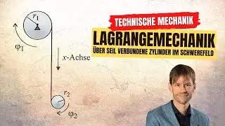 Mittels Seil verbundene Zylinder im Schwerefeld (Lagrange, Dynamik, Technische Mechanik)