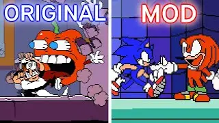 Pizza Tower, but Sonic VS Knuckles Boss! [Pizza Tower Mods Gameplay]