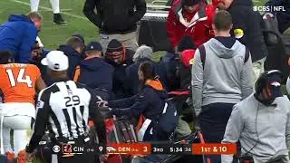 Broncos  Quarterback, Teddy Bridgewater  carted off the field with  severe head injury