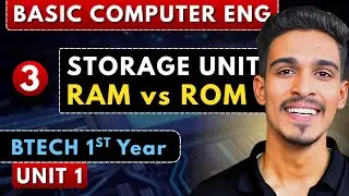 Lec 3 | Storage Unit ( RAM, ROM, Volatile & Non-Volatile ) | Basic Computer Eng | BTech 1st Year