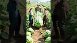 Grows & Harvest Giant Watermelons #fruit #vegetables #farming