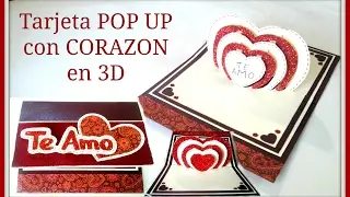 Tarjeta pop up, corazón 3D | regalo perfecto para san valentin