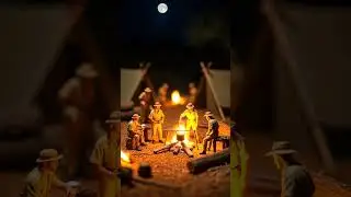 Miniature Worlds_Safari Campfire Scene  #ai #shorts #aivideo
