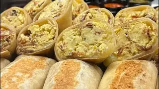 🔥 Bacon & Egg Burritos DONE RIGHT | Brunch Prep Goes Crazy 🌯🍳