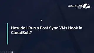 How Do I Run a Post Sync VMs Hook in CloudBolt