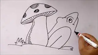 Frog & Mushroom | Simple Drawing Lessons for Beginners