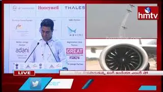 Miniser KTR Speech at Wings India 2020 | Airshow at Begumpet Live | hmtv