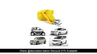 Review 4M Heavy Duty 3 Ton Car Tow Cable Towing Pull Rope Strap Hooks  Van Road Recovery Car Rescue