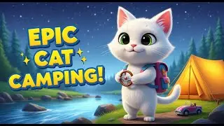 Epic Cat Camping Adventure! 😹 | 2-Legged Cat Drives Car & Fishes 🏕️